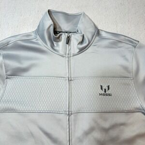 Messi Collection Track Jacket Mens Large Gray NEW Full Zip Sport Performance